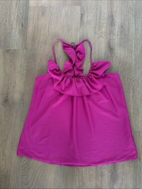 Prototype Ruffled Halter Camisole in Fuchsia.